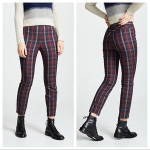 NWOT Rag & Bone Simone Pant in Burgundy Plaid